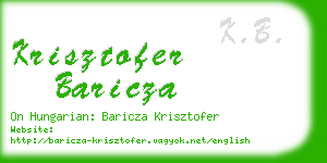 krisztofer baricza business card